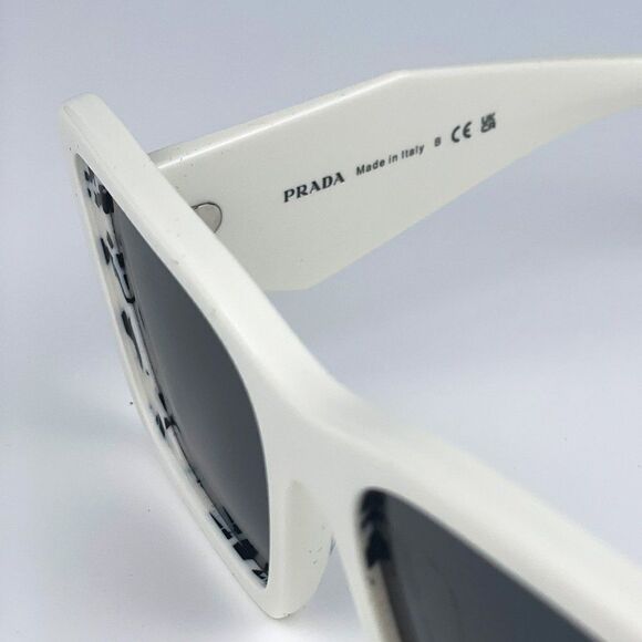 NEW Prada PR08YS 02V5S0 White Havana Black Gray Cat Eye Unisex Sunglasses - Picture 10 of 12